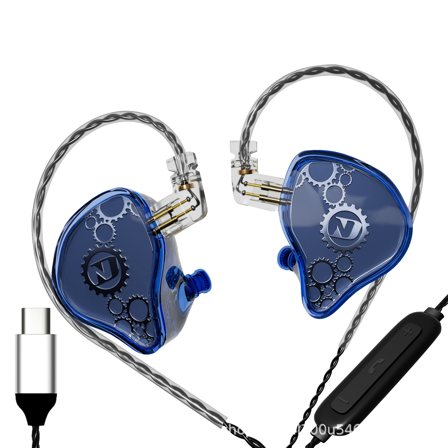 Auriculares con cable ND Venus en la oreja tipo c tapones para los oídos con orificio redondo HIFI de alta calidad de sonido monitor de graves pesados en vivo