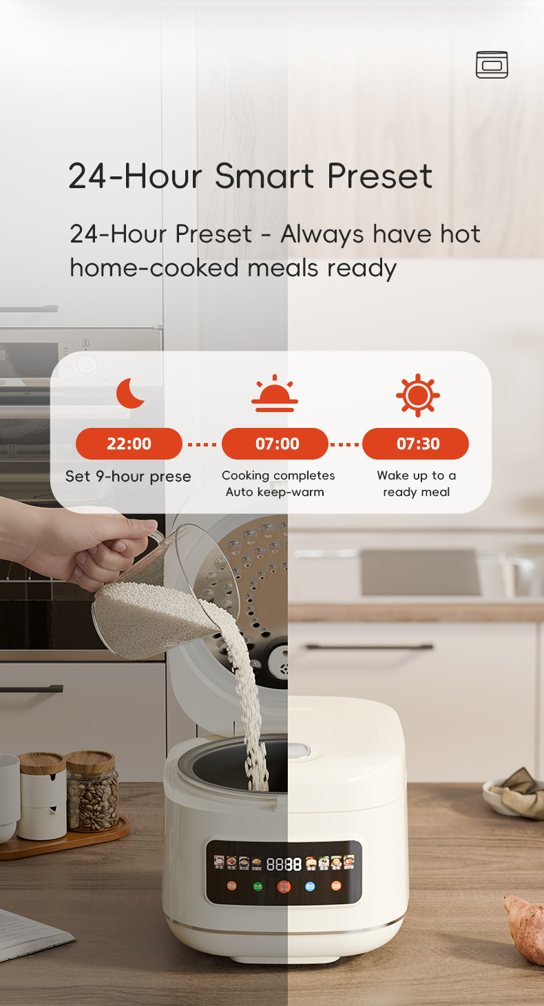 Reiskocher Cross-Border 5L Großes Fassungsvermögen Haushalts-Smart-Touchscreen Reservierung Multifunktions-Reiskocher_voghion.com