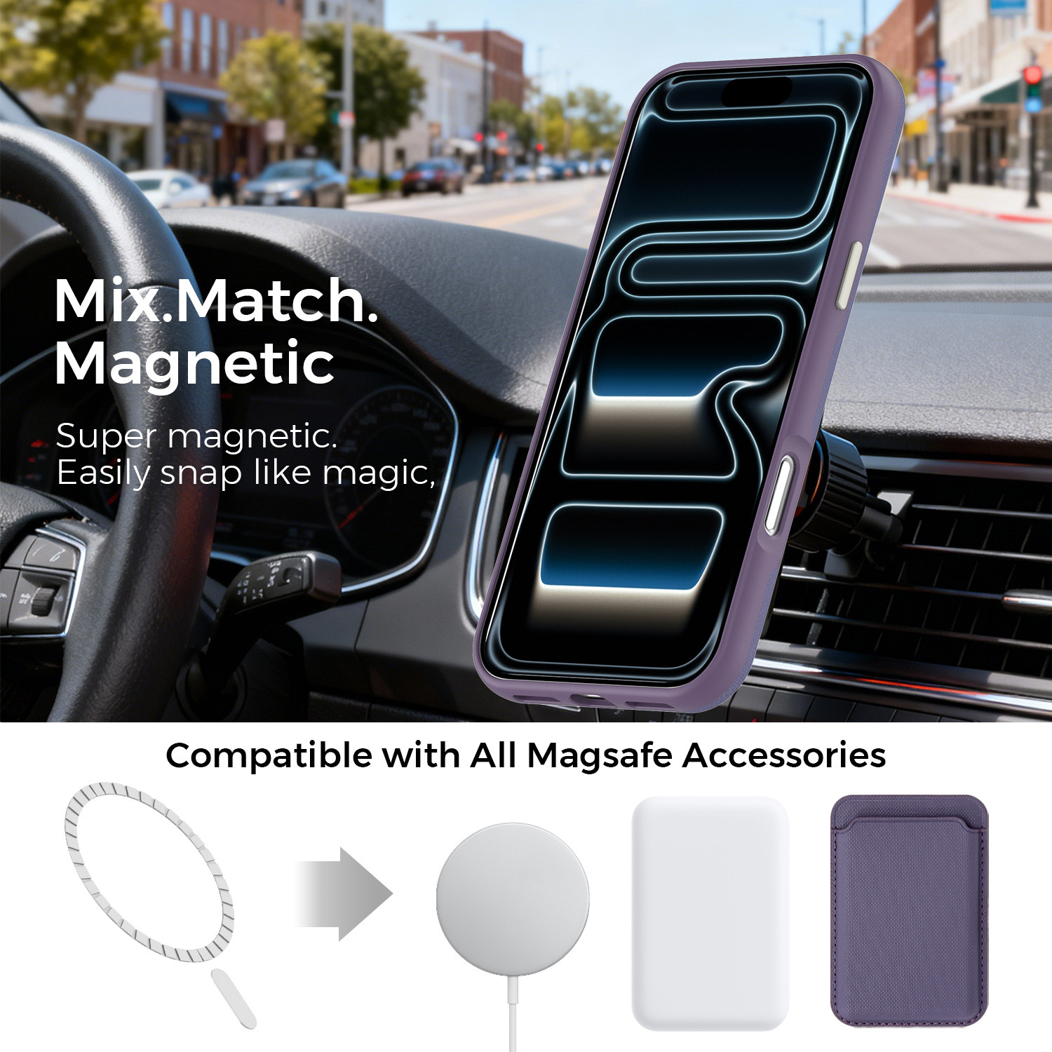 Ốp lưng điện thoại từ tính công nghệ vải dệt cho iPhone 17, 16 Pro Max, 15 — Cam, Xanh dương, Đen, Xanh lá chi tiết 7
