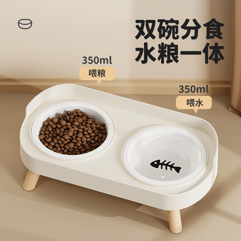 猫の碗の陶磁器の双碗の犬の碗のステンレスの碗の猫の食器を食べます。|undefined