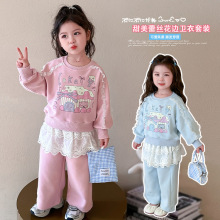 2025年秋冬女童套装厂家直销儿童套头两件套韩版新款套装一件代发