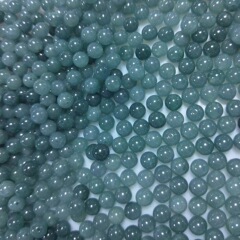 氷種A品ミャンマー氷底藍水翡翠円散珠手串ネックレスDIYアクセサリー玉玉玉玉