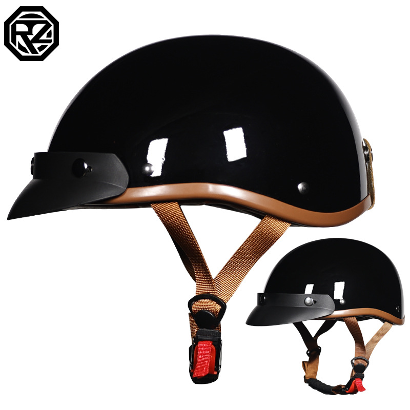 Casco de media casco retro coche eléctrico de verano cuatro estaciones hombre y mujer casco de coche eléctrico