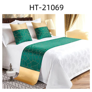 Bed Runner shuttle supply chain factory direct hotel solid color Bed end towel custom Chinese Bed cover Bed flag