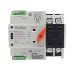 Manhua Dual Power Automatic Transfer Switch 2P/100A 110V/220V High Sensitive Response Circuit Breaker