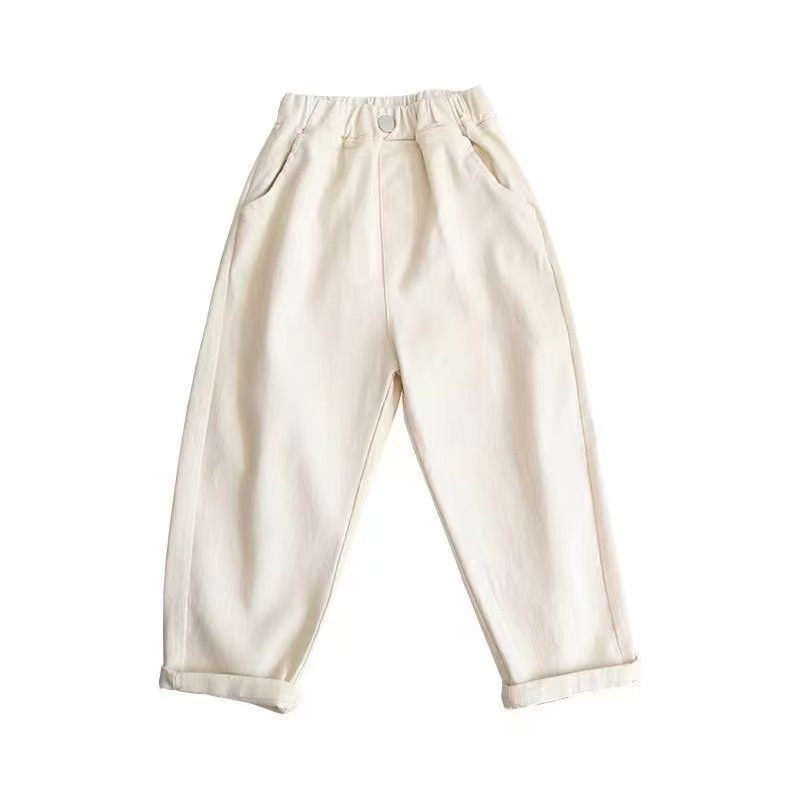 Klassische Kinder-Freizeithose aus Twill-Baumwolle, bequeme Hose mit geradem Bein für Schule und Freizeit_voghion.com