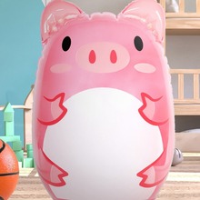 厂家定制新款粉红小猪 充气拳击柱可爱充气玩具充气不倒翁