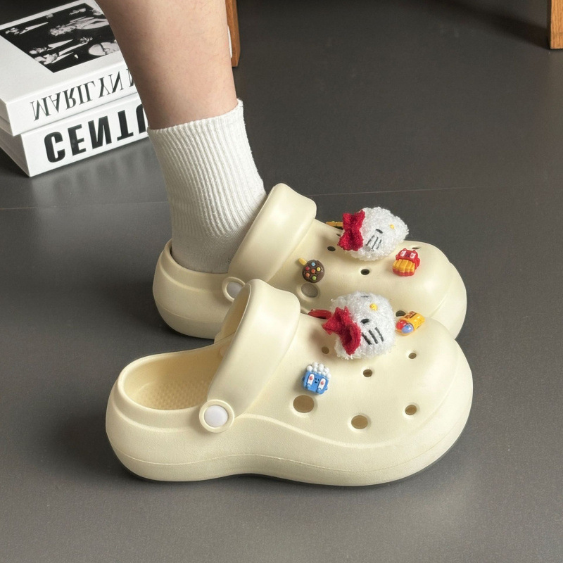 Cartoon Cute Clogs for Women, Trendy Internet Sensation, Thick-Soled Beach Sandals with a Stepping-On-Clouds Feel, Height-Increasing Breathable Slippers Cartoon Cute Clogs for Women, Trendy Internet Sensation, Thick-Soled Beach Sandals with a Stepping-On-Clouds Feel, Height-Increasing Breathable Slippers