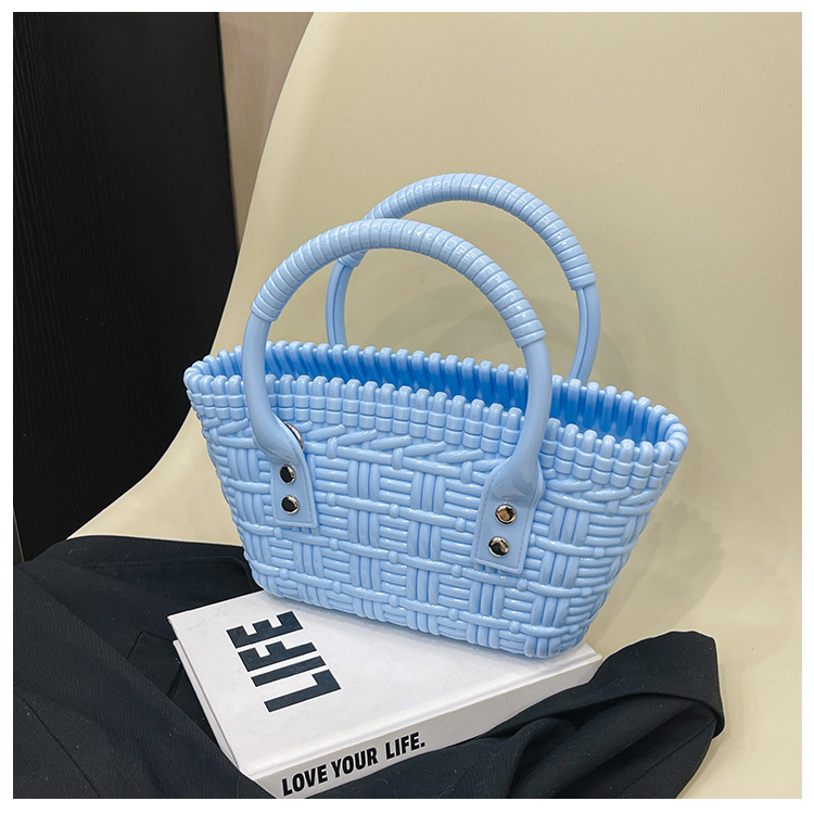 2025 New trendy and versatile crossbody mini vegetable basket jelly bag, fashionable hand-held woven bag, mini tote women's bag undefined