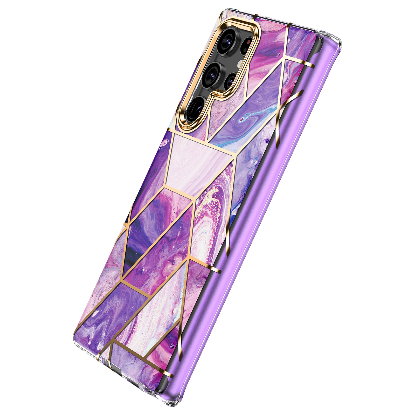 Shockproof Marble Phone Case For Samsung S24 And S23 Ultra Pink_voghion.com