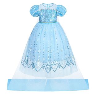 24 new cross-border ice and snow Aisha princess dress sequined dress short-sleeved Halloween dress Aisha pettiskirt