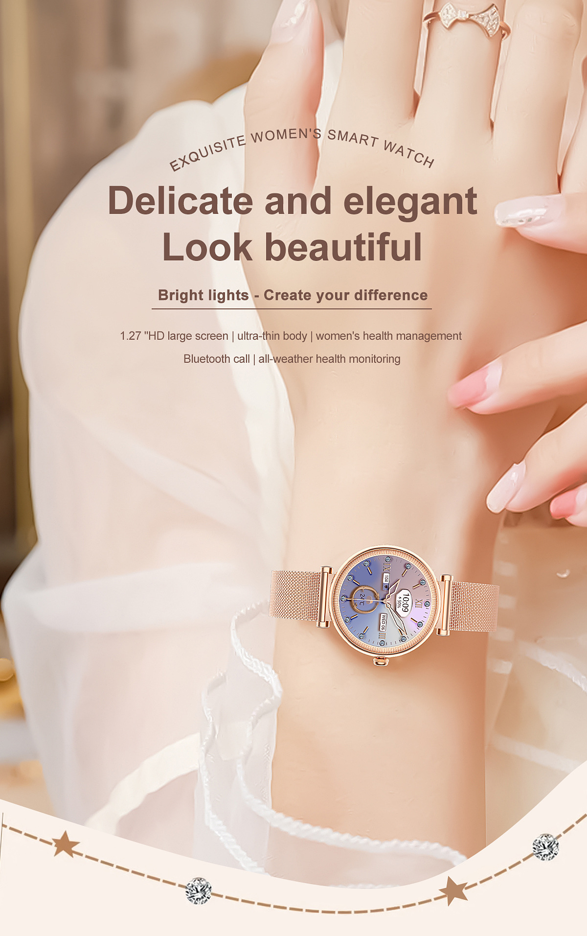 Smartwatch For Women With Colourful Light Pedometer And Round Screen_voghion.com