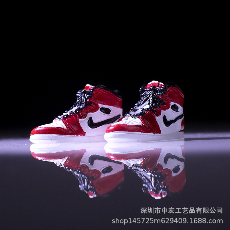 aj basketball shoes trendy shoes mini three-dimensional star model red and black toe car ornaments cake decorations gift