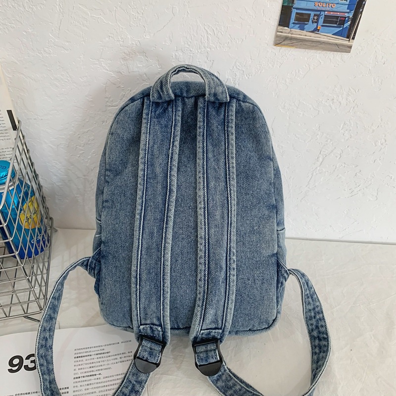 2024 nueva mochila de mezclilla retro japonesa para mujer, mochila de viaje para estudiantes universitarios ligera de moda, mochila escolar de moda