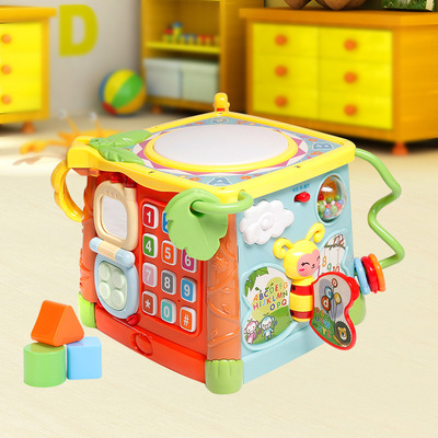 Valley rain hexahedron 3839 children Puzzle Early education music Hand drum beat baby Pat drum Baby Toys