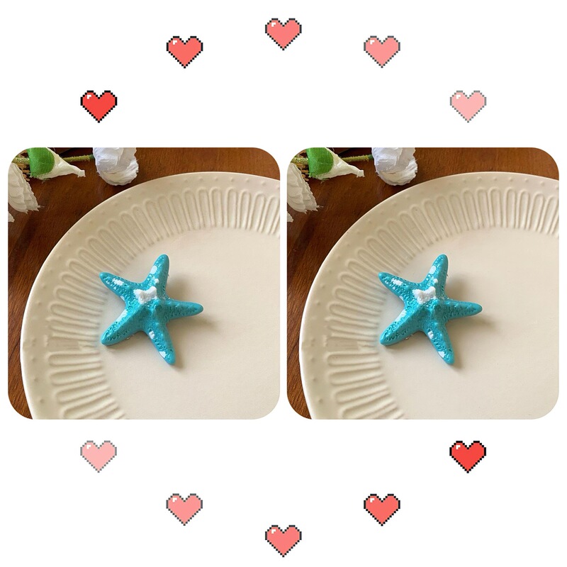 蓝色海星发夹女生夏日多巴胺氛围感侧边刘海发卡甜美可爱拍照头饰|undefined