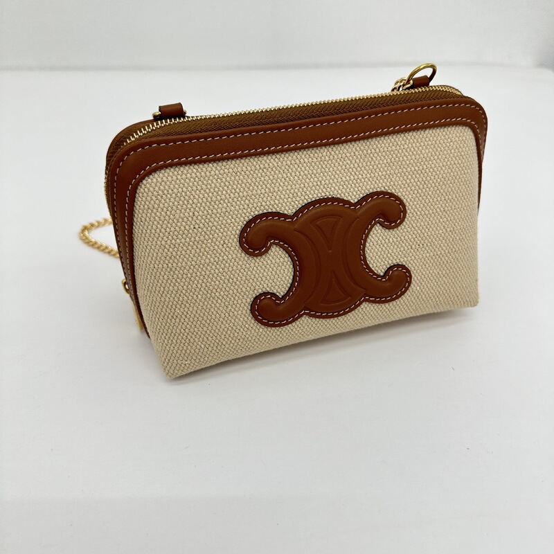 Summer New Crossbody Bag for Women, Fashionable, Simple and Versatile, Arc De Triomphe Chain Bag, Hand Cosmetic Bag, Shoulder Canvas Bag