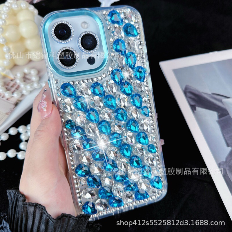 满钻适用iPhone16PROMAX手机壳水钻苹果15/14PRO防摔全包11轻奢风|undefined