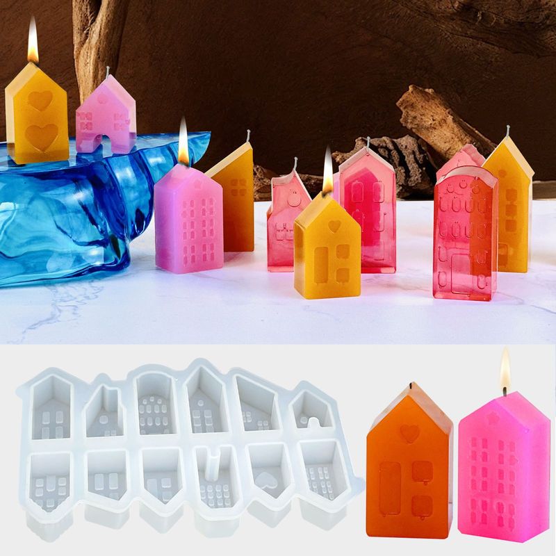 Pang Yaya diy 接着剤モールド小さな家シリコーンモールドヨーロッパハウス装飾品接着剤モールド装飾アクセサリー|undefined