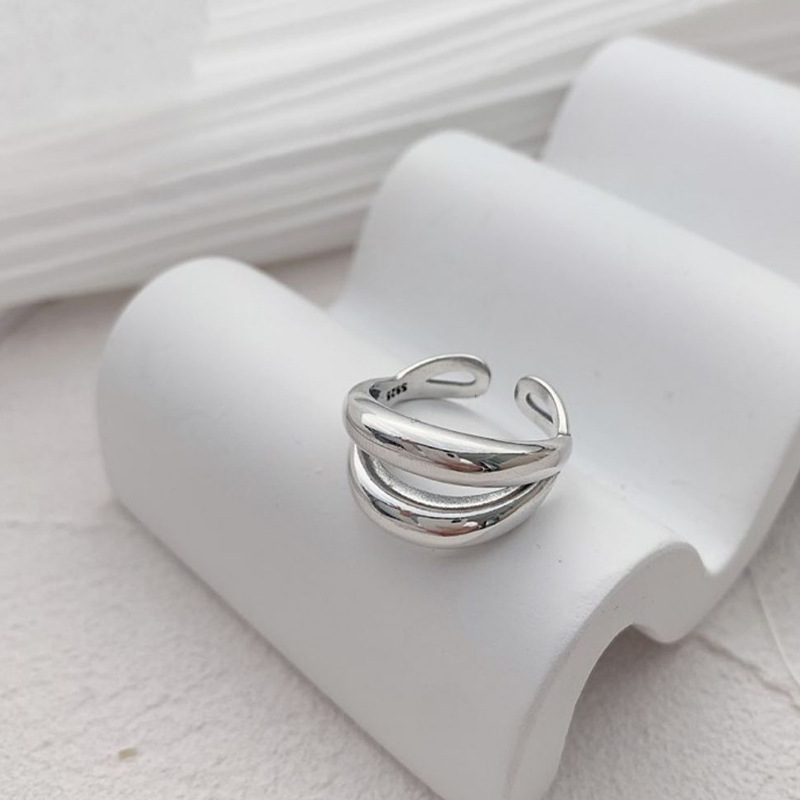 10g Weight Silver Plated Plating Material Rings Classification 1 Piece Quantity Daily Occasion Copper Material Geometric Pattern Women's Gender Simple Style Style Wholesale Simple Style Geometric Copper Silver Plated Rings 5