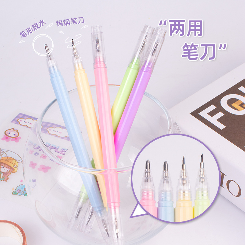 Point Glue function Carving knife Hand account Sticker Stickers Pen Cutter Pen cap security children Burin