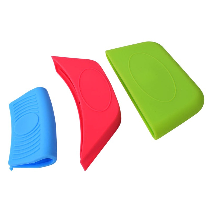 Fabricante de silicona aislado cubierta de la manija de la olla anti-escaldadura antideslizante cubierta de la manija de la olla de silicona orejeras olla de cocina cubierta de aislamiento