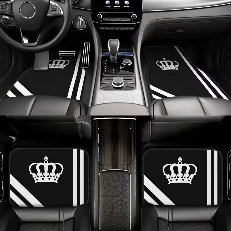 Universal Car Floor Mat Set of Four, Crystal Velvet Mats, Decorative Foot Pads, Dirt-Resistant, Customizable Cross-Border Set