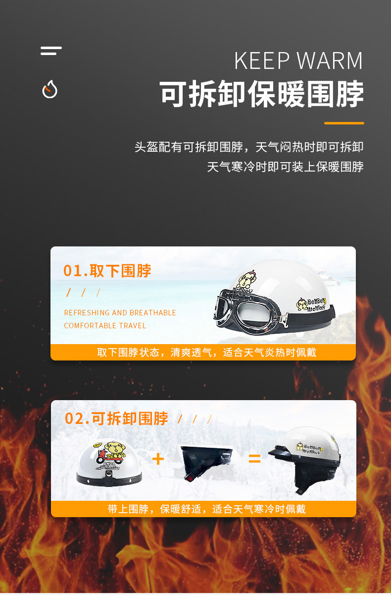 3C Certified Electric Motorcycle Helmet Retro Half Helmet