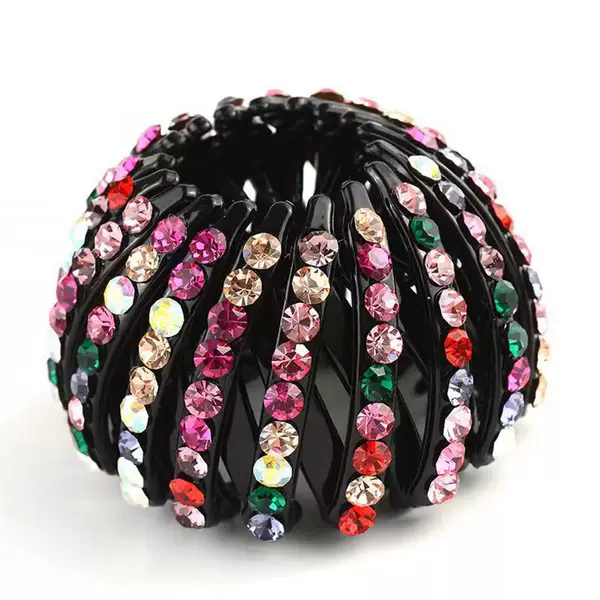 Diamond-Studded Bird's Nest Hairpin Versatile Bun Maker Lazy Hair Clip Half-Tied Hair Fixing Hairpin Hair Accessory for Women with Rhinestones for a Voluminous Look