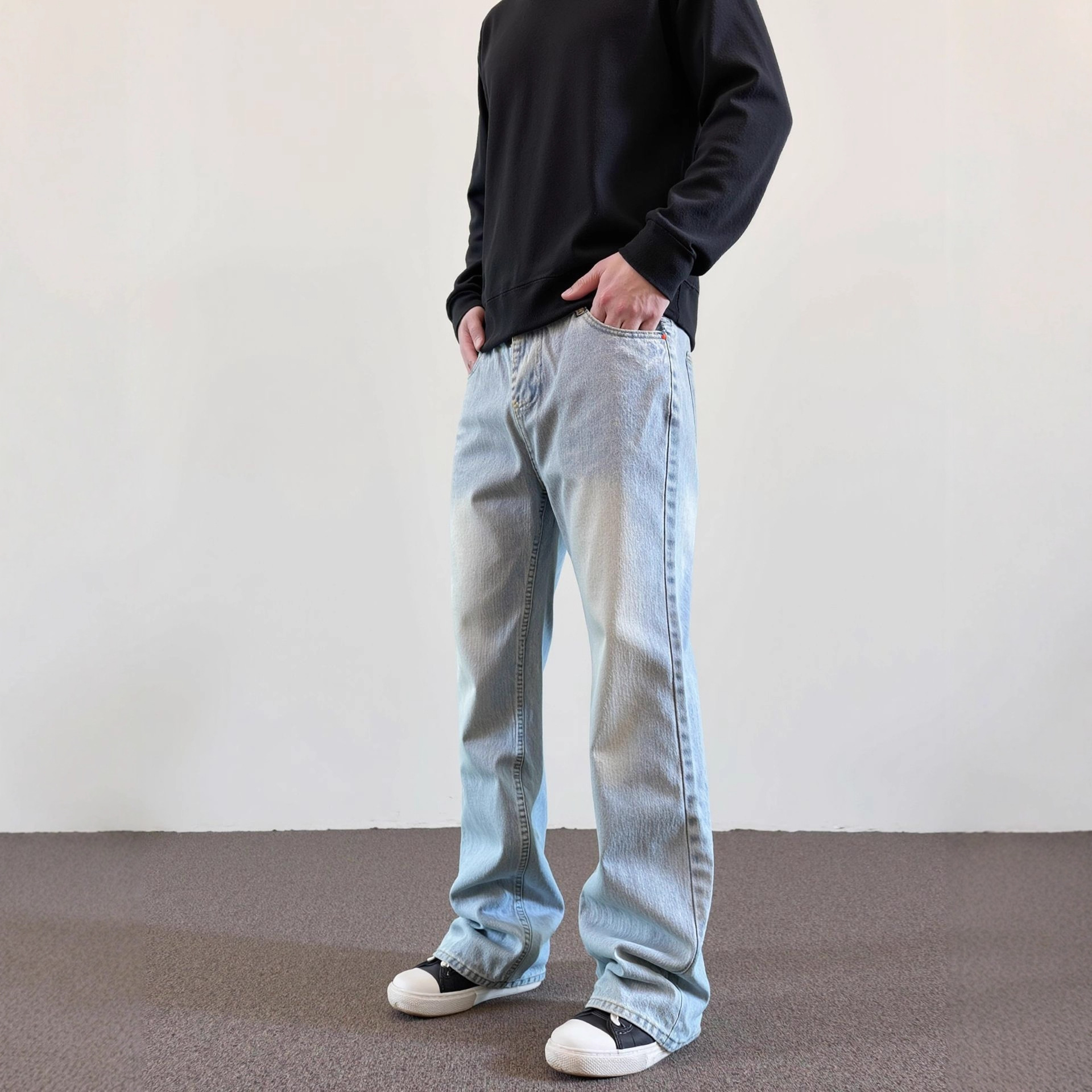 Kzd Men's Clothing | 517 Ice Blue Jeans Cleanfit Commuter Micro-Flared Vibe Casual Pants