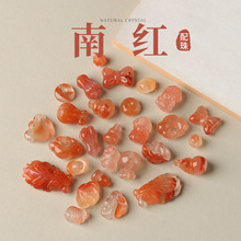 天然南红玛瑙水晶散珠串珠圆珠珠子散珠diy单珠雕刻件配珠配饰