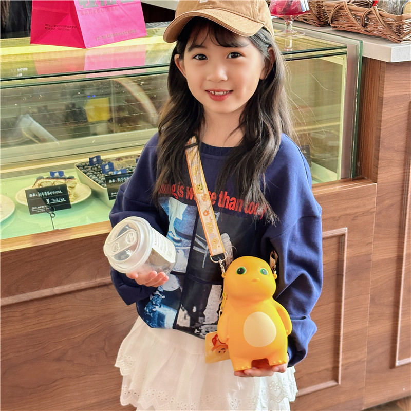 New Children's Shoulder Bag, Little Milk Dragon Bag, Cute Cartoon Bag, Kindergarten Girl Princess Bag, Ultra-Light