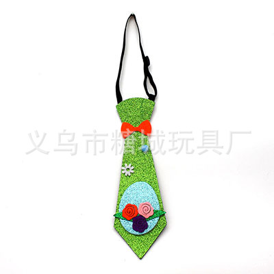 Pascua transfronteriza corbata de tela de cebolla dorada de dibujos animados conejo huevo de pollo corbata ajustable vestido de fiesta