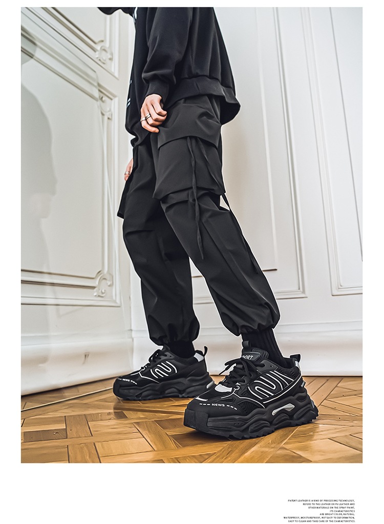 Scarpe estive sportive e casual da uomo, riflettenti 3M, personalizzate, versatili, con suola spessa, alla moda, con rialzo in altezza._voghion.com