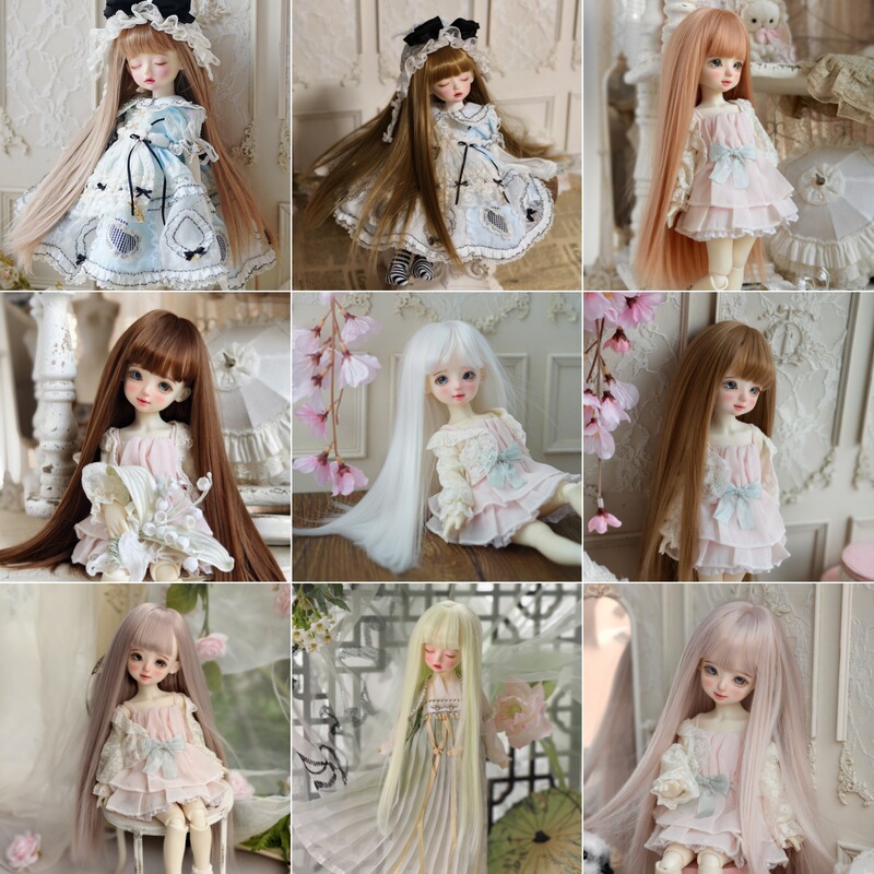 Multiple Styles of Real-Life Bjd Doll Wigs for Dressing Up, 3/4/6 Scale Long Straight Hair Wigs, Bangs Hairpieces Multiple Styles of Real-Life Bjd Doll Wigs for Dressing Up, 3/4/6 Scale Long Straight Hair Wigs, Bangs Hairpieces