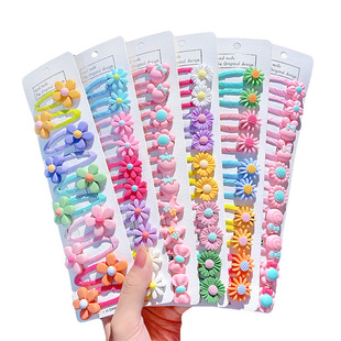 Korean children's hair clip fabric baby cute hair clip does not hurt hair broken small clip BB clip cartoon bag cloth card