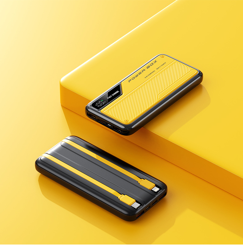 Toplu Satış Taşınabilir Şarj Cihazı 20000mAh Süper Hızlı Şarj Yerleşik Kablolu Powerbank Hediye Logo Baskılı