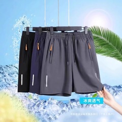 薄いショーツメンズ夏のショートパンツメンズ速乾性アイスシルク通気性スポーツショーツカジュアルパンツ在庫あり