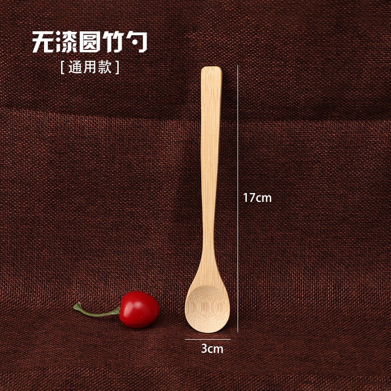 17x3 도색되지 않은 둥근 대나무 숟가락 1