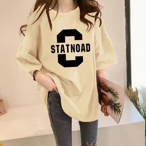 Milk Silk 180g Double Grinding Women's Short Sleeve T-Shirt Korean Style Loose Slouch Vintagewear Chic Hong Kong