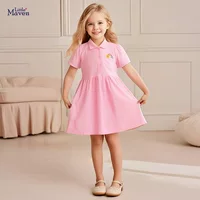 Little maven Летнее новое детское платье европейская и американская девушка с короткими рукавами хлопковая детская юбка POLO