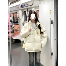 轻薄羽绒服女冬季2025年新款加厚保暖棉服外套潮牌宽松印花面包服