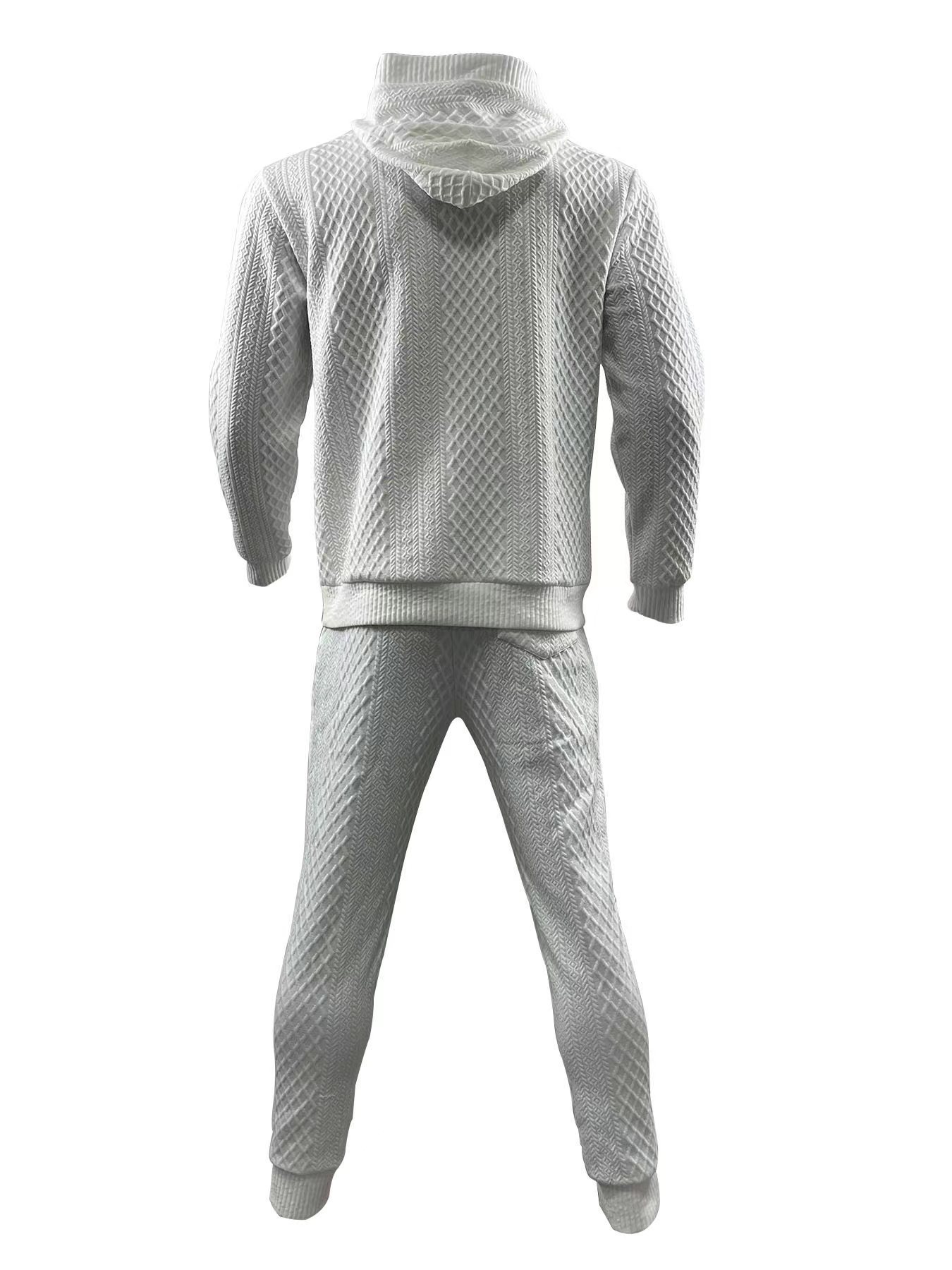 Abbigliamento maschile alla moda, felpa con cappuccio, felpa jacquard, casual, sportivo, pantaloni della tuta_voghion.com