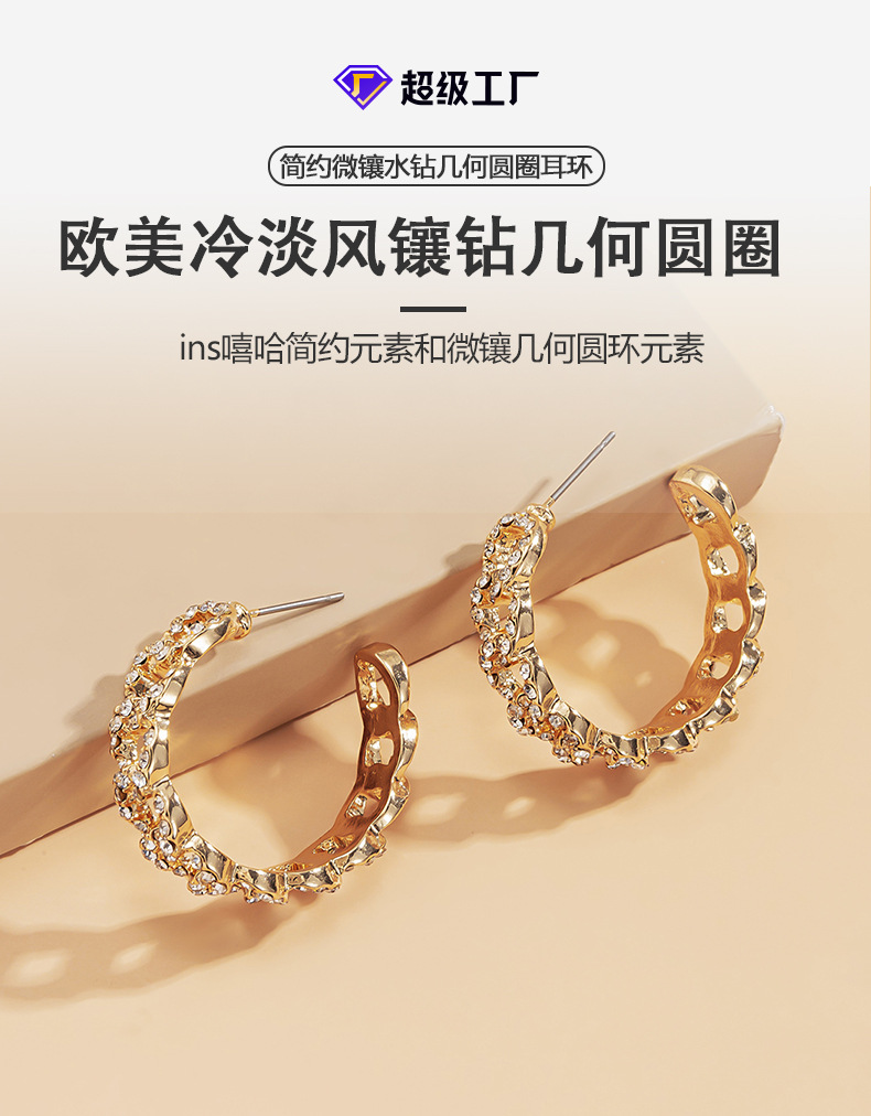 Simple Geometric Hollow Earrings display picture 12