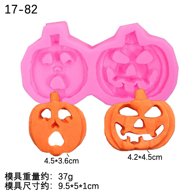 Serie de Halloween calabaza luz araña modelado de silicona molde búho araña cráneo DIY molde para hornear