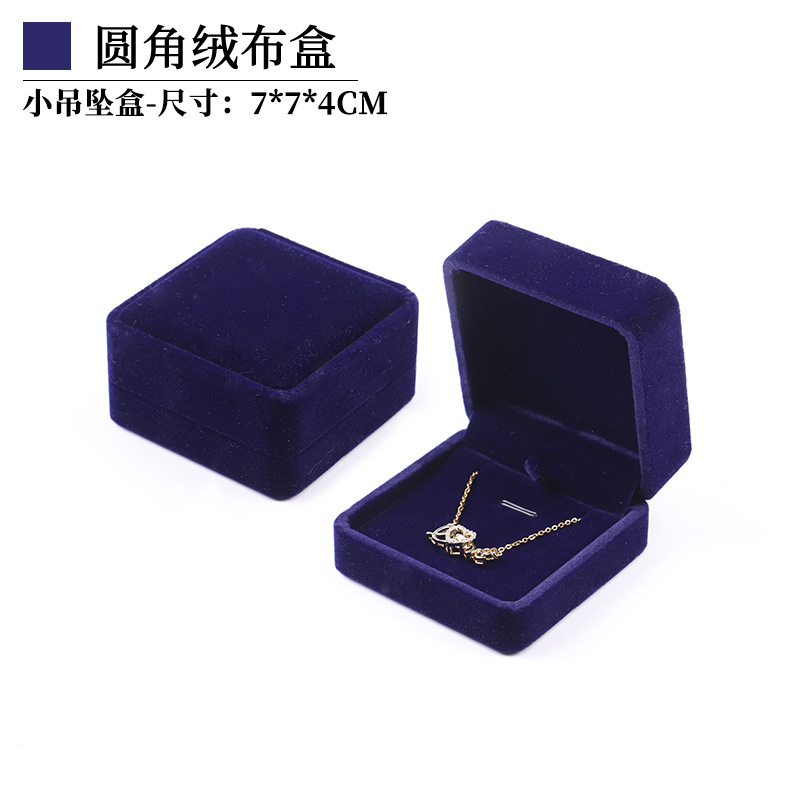 Fuente fábrica venta directa franela joyería caja de embalaje collar pendientes caja de anillo pulsera colgante caja de cadena de mano al por mayor