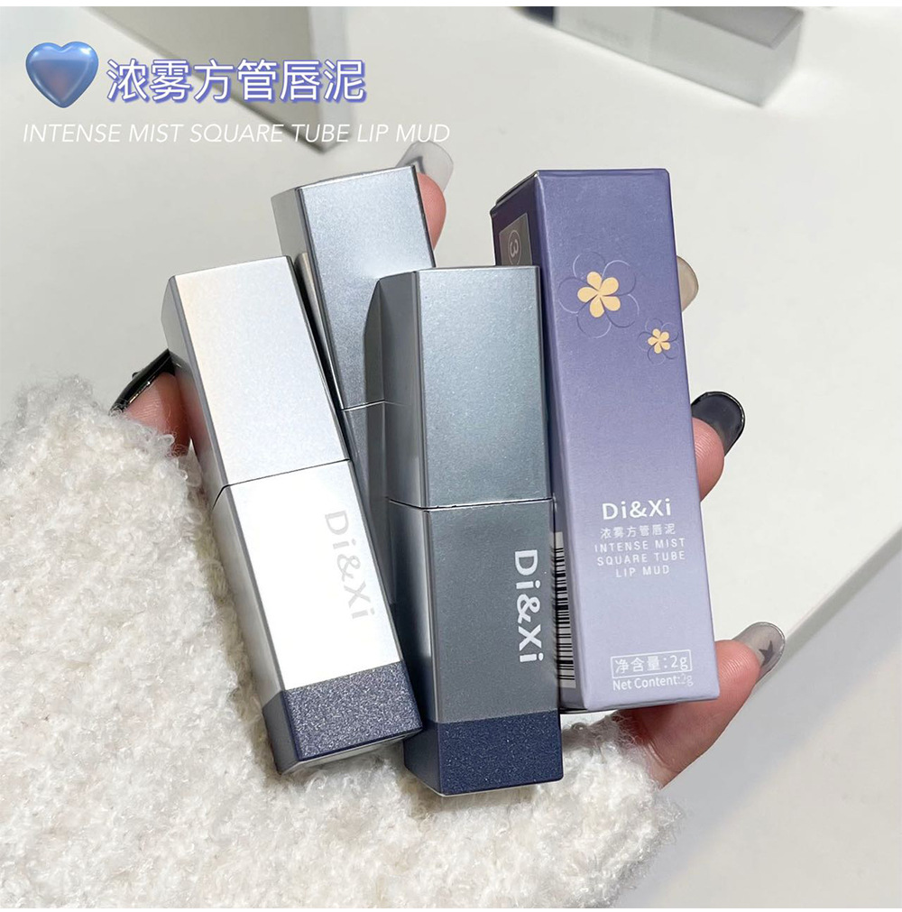 DI&XI Thick Fog Velvet Lip Gloss matte Whitening Square Tube Red Lift color Versatile and affordable cross-border wholesale makeup Application Scenario