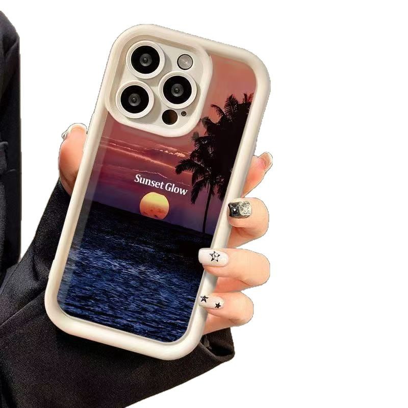 Sunset Coconut para iPhone 16pro funda para teléfono móvil Apple 15 anti-caída 14 Europa y América 13promax nuevo 12x