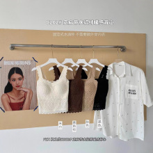 枫之欣8202宽肩带纯欲性感蕾丝边水貂绒暖感固定杯背心修身显瘦