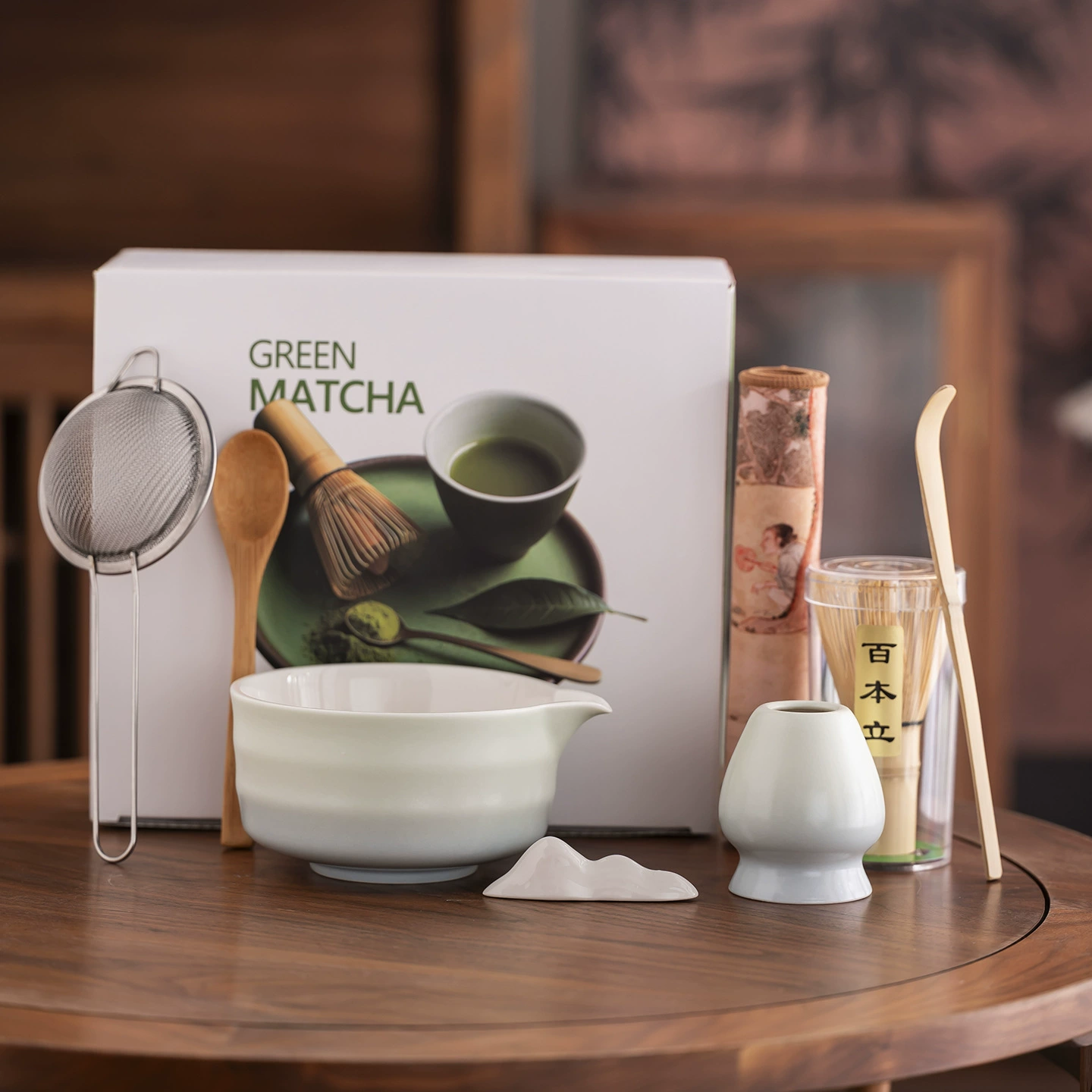 Wavy Ceramic Matcha Tea Set, Chinese-style tea cup and tools kit, multi-style options